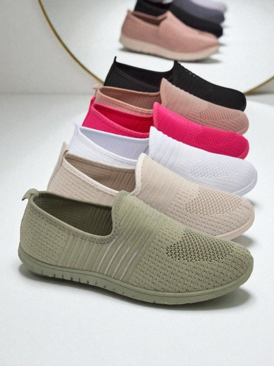 Damen Stoff Slipper Hypatia Verde mit flacher Sohle