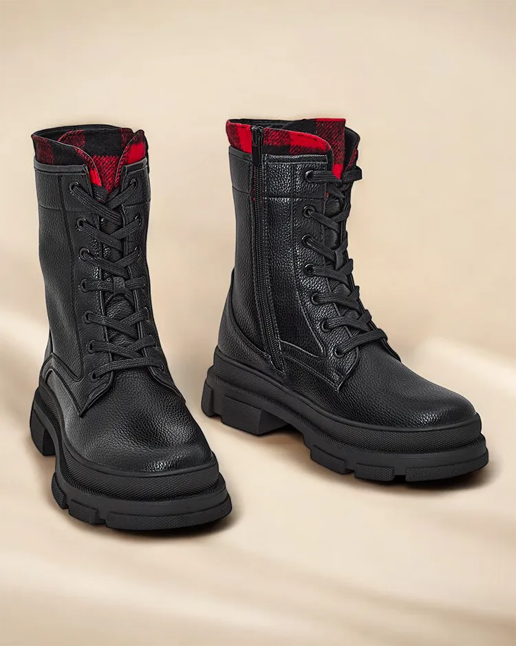 Royalfashion Eco-Leder Damen-Stiefeletten Arbeitsschuhe Fezze