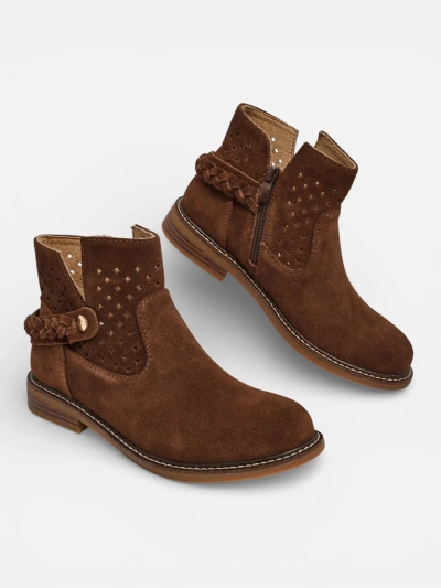 Ażurowe Damen-Stiefeletten aus Naturleder Unimi