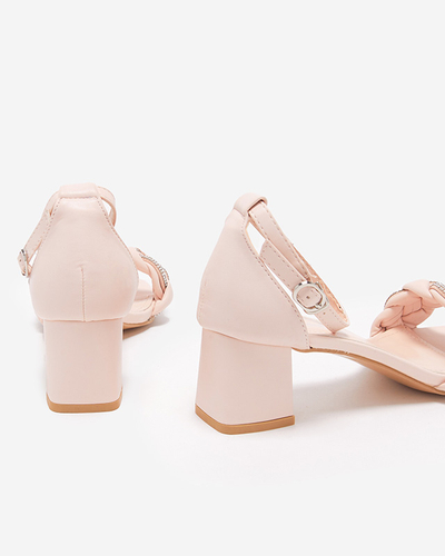 Beige und rosa Damensandalen auf der Post Marienka - Schuhe