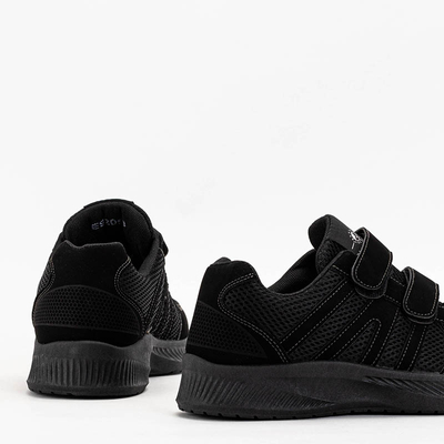 OUTLET Schwarze Herren Sportschuhe mit Klettverschluss Baikis - Schuhe