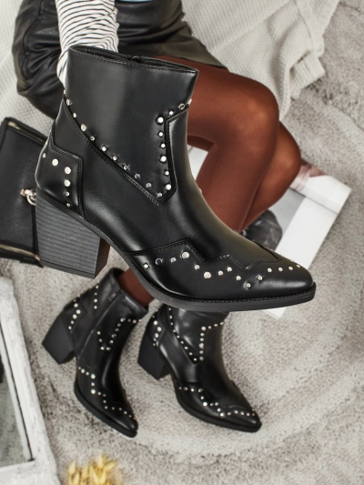 Cowboystiefel mit Absatz und Nieten Glaciere