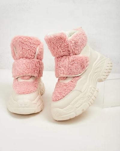Royalfashion Damen Schneestiefel mit Schafsfell Segulla