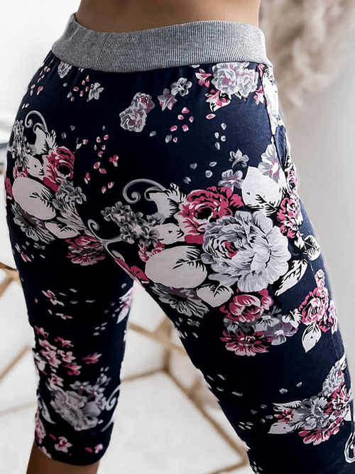 Жіночі темно-сині та рожеві шорти довжиною 3/4 PLUS SIZE - Одяг