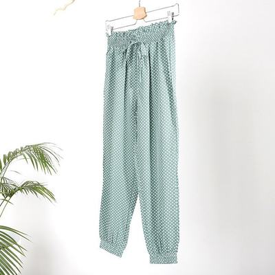 Damen-Hose mit grünen Punkten PLUS SIZE - Kleidung