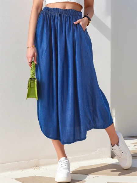 Royalfashion Damen Midi-Rock im Denim-Stil