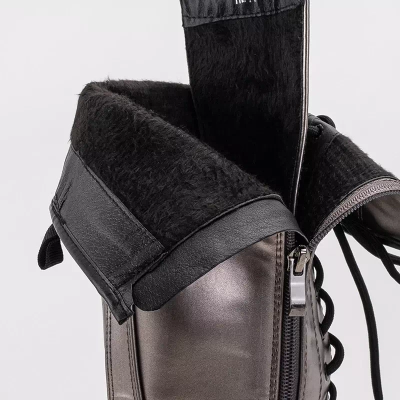 OUTLET Damenstiefel Graphite mit Krawatten Darikos - Schuhe