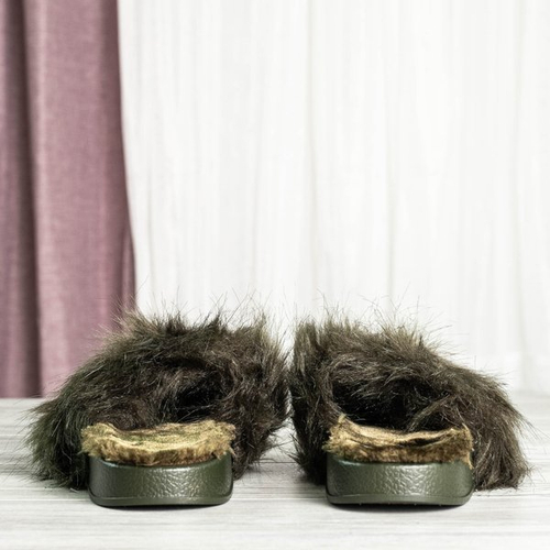 Зелені шльопанці з хутром Angela - Взуття 1