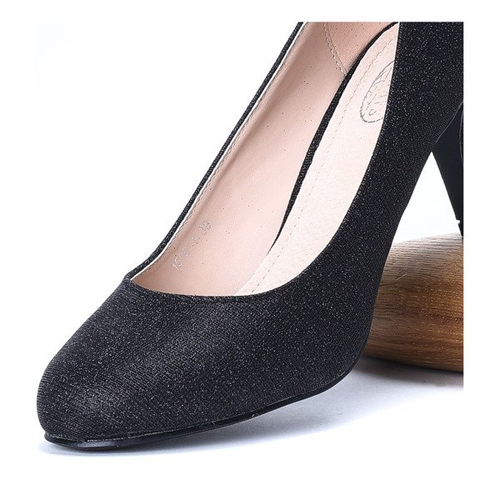 Czarne czółenka brokatowe Marija - Obuwie