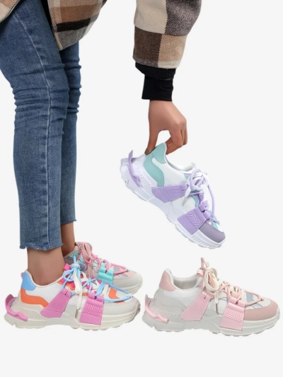 Royalfashion Damen Sportsneaker mit Gummieinsätzen Bubble