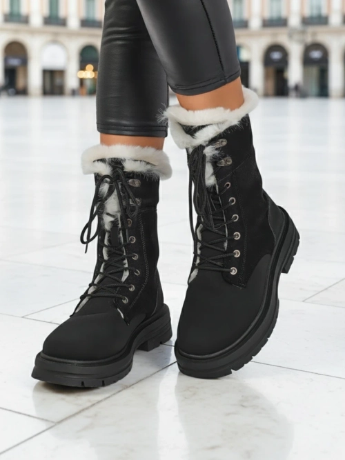 Royalfashion Жіночі чоботи на щиколотці з хутром Nasaha