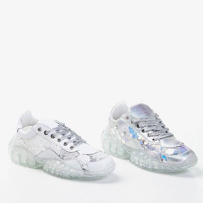 Weiße Damen-Sportschuhe mit Pailletten Polja - Footwear