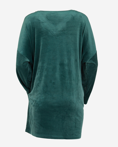 Темно-зелена жіноча туніка з цирконами