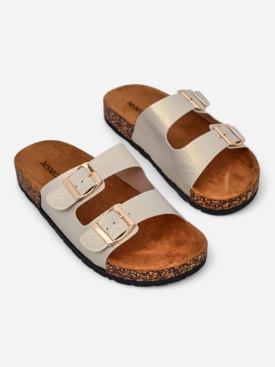 Damen Sandalen gold Ariadne Eco mit flacher Sohle für den Sommer