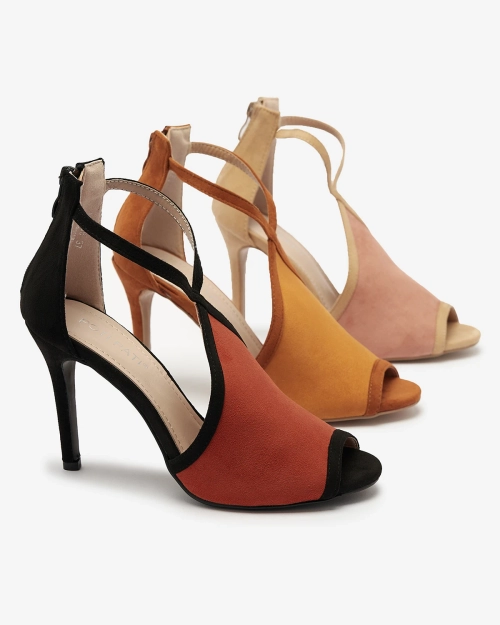 OUTLET Жовті верблюжі жіночі босоніжки на шпильці Ibbizo- Footwear