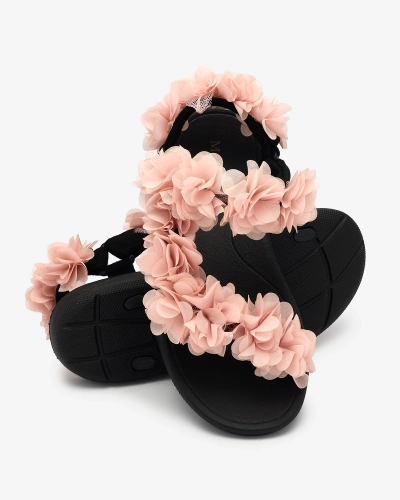 Royalfashion Hellrosa Damensandalen mit Blumen Alferroy