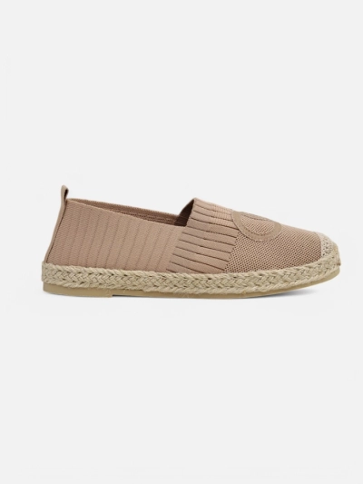Damen Espadrilles Callisto hellbraun flacher Absatz ökologisches Leder