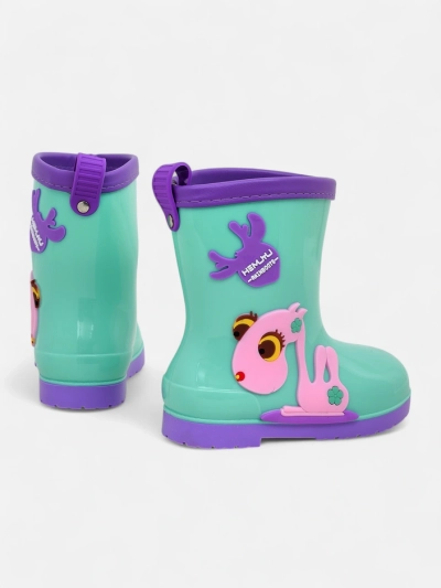 Royalfashion Kinder-Gummistiefel mit Funny Time Aufnähern