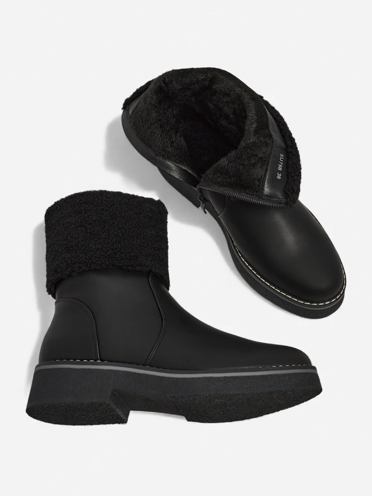Luna Damenstiefeletten Schwarz Leder Elegant für den Winter