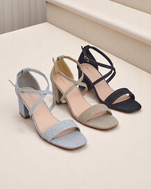 Жіночі сандалі Royalfashion Aurelia з тканини на підборах золоті 41