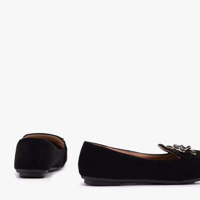 Schwarze Damenmokassins mit Olly-Dekoration - Schuhe