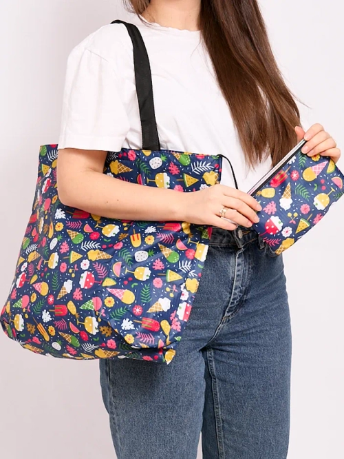 Royalfashion Patterned foldable shopping bag in wallet size