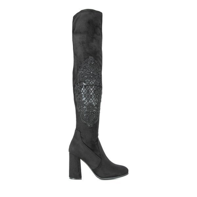 Чорні черевики на високій стійці Marletto - Взуття