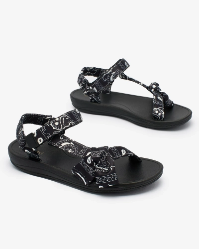 Royalfashion Schwarze Damensandalen mit Schleife Oyall
