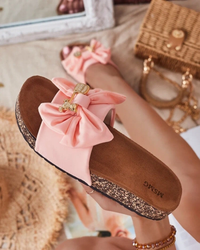 Royalfashion Damen Flip-Flops mit Schleife Ollnas
