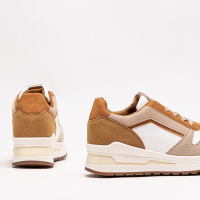 OUTLET Beige Sportschuhe für Damen mit massiver Nertiso-Sohle - Schuhe