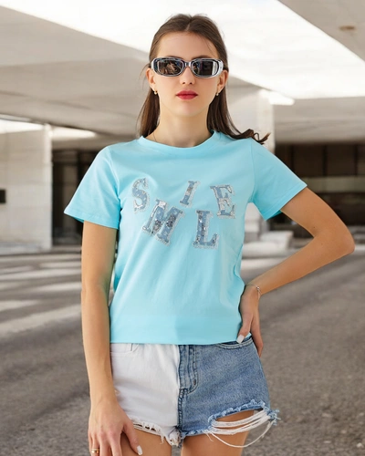 Royalfashion Damen Baumwollbluse mit der Aufschrift