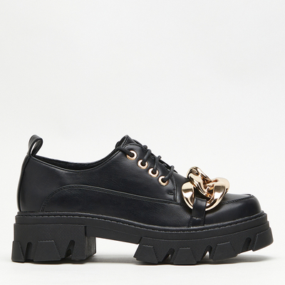 Schwarze flache Schuhe Eqoia - Schuhe