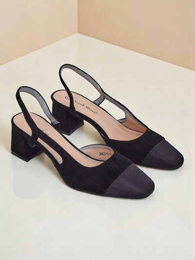 Royalfashion Damen Pumps mit niedrigem Absatz und dekorativer Spitze Eleganzo