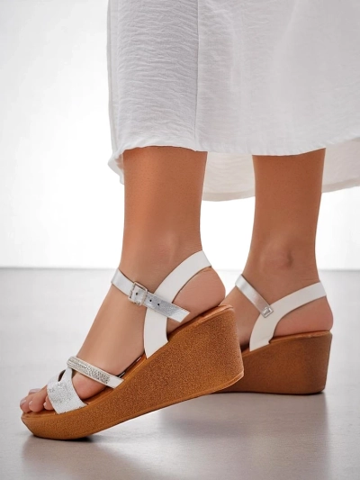 Royalfashion Damen Wedge-Sandalen mit Strass und Glitzer Eclat
