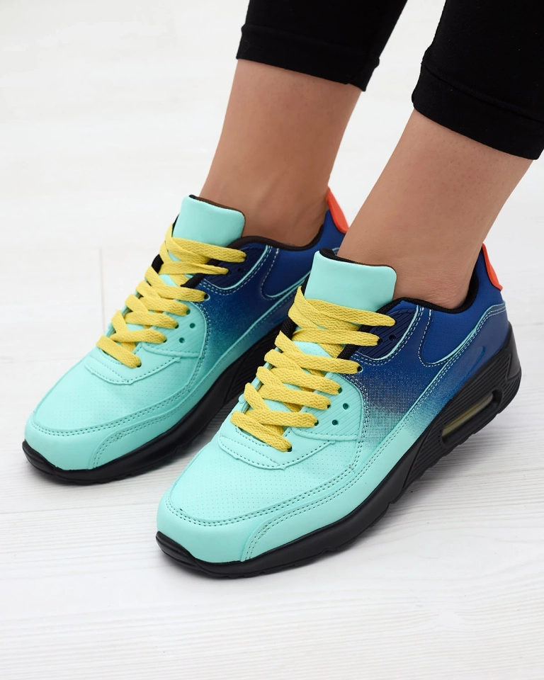 Marineblaue und mintfarbene Damen-Sportschuhe Lenery - Schuhe