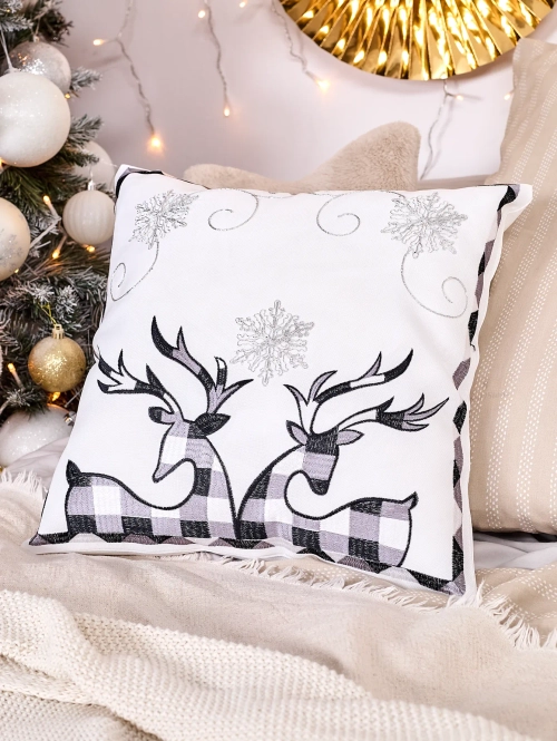 Рожева декоративна різдвяна подушка Royalfashion