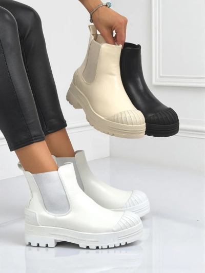 Plateau Stiefeletten aus Öko-Leder Amber Veil
