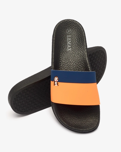 Royalfashion Orange und marineblaue Damen-Gummi-Flip-Flops Lierigs