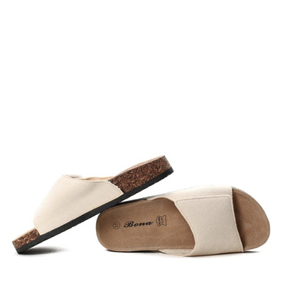 Beigefarbene Klett-Flip-Flops aus Lindsey-Öko-Wildleder - Footwear 1