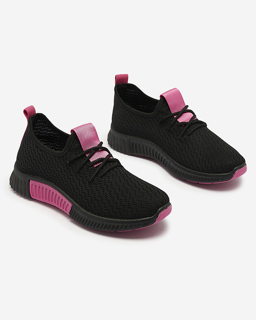 Чорні жіночі спортивні туфлі зі вставками кольору фуксії Keteti - Взуття