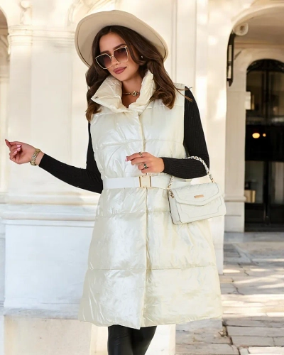 Royalfashion Lange Damenweste a'la Leder