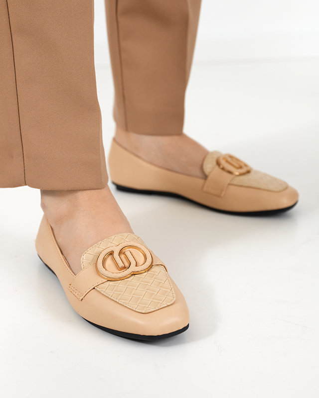 Eco-Leder-Loafer in Beige Amida - Schuhe