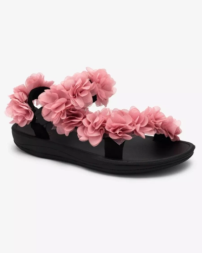 Royalfashion Rosa Damensandalen mit Blumen Alferroy