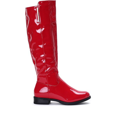 Czerwone, lakierowane kozaki Wild Thoughts- Obuwie