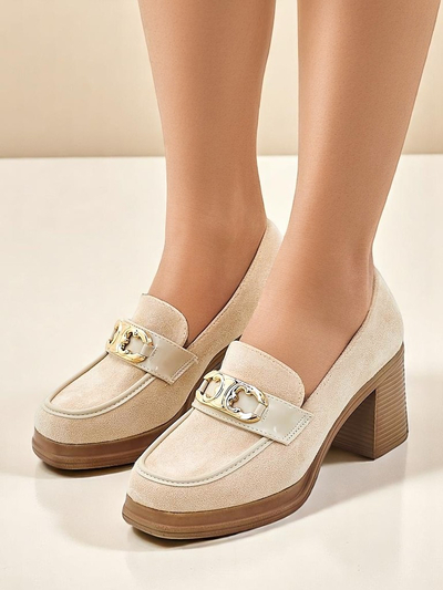 Royalfashion Damenmokassins auf einem Blockheel Qeroy