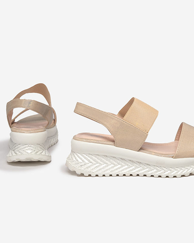 Damensandalen in Braun und Gold mit Zirkonia Maremino - Schuhe