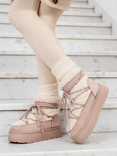 Royalfashion Damen-Schneestiefel zum Schnüren Evonie
