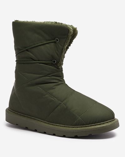 Dunkelgrüne Damenschuhe a'la Schneestiefel Amirfu- Footwear