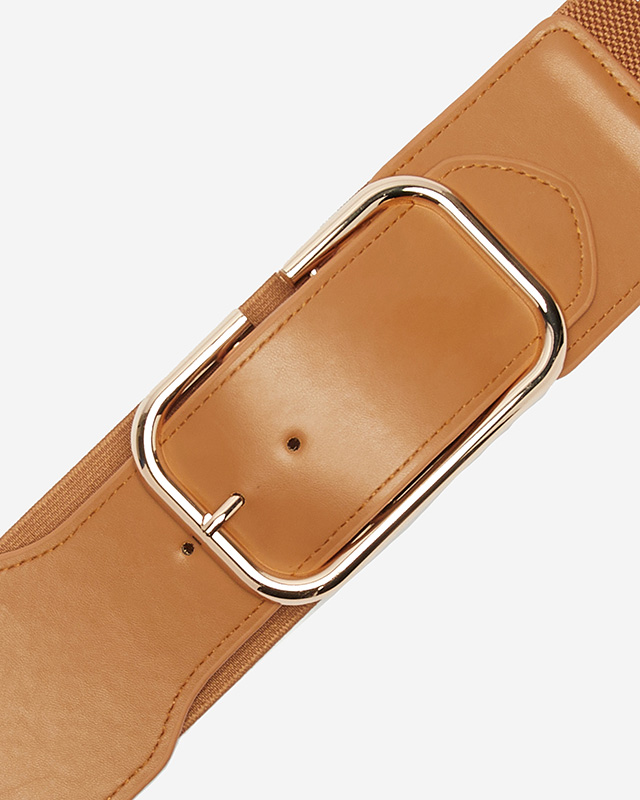 Breiter elastischer Damengürtel Camel - Accessoires