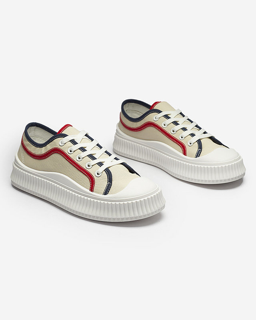 Жіночі кросівки на суцільній підошві бежевого кольору Dessica - Взуття